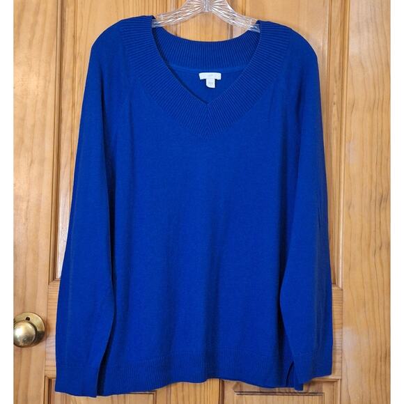 J. Jill Sweaters - J. Jill Sweater Women's Medium V-Neck Lightweight Cotton Blend Classic Preppy